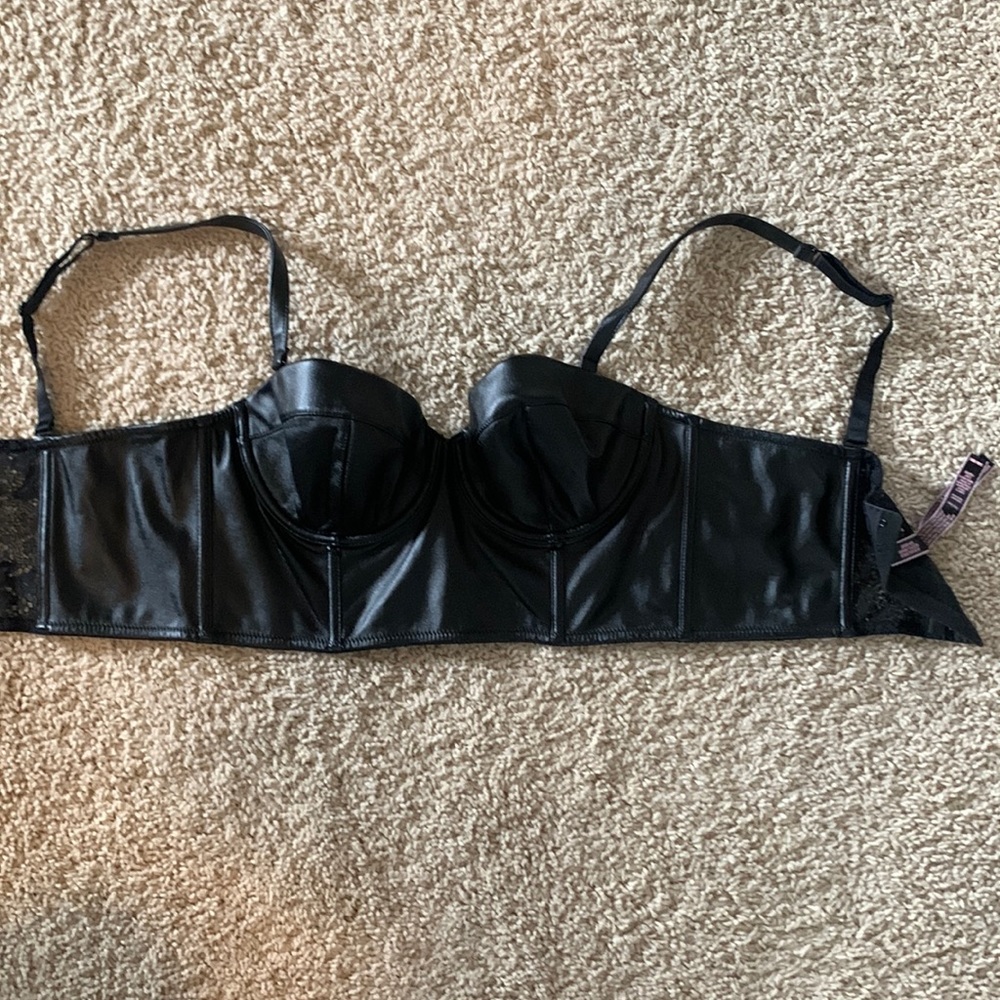 Leather bra top